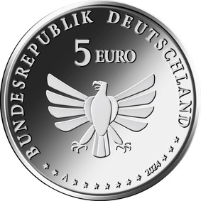 Die Wertseite zeigt einen Adler, den Schriftzug „BUNDESREPUBLIK DEUTSCHLAND“, Wertziffer und Wertbezeichnung, die Jahreszahl „2024“, die zwölf Europasterne sowie das Prägezeichen „A“.
