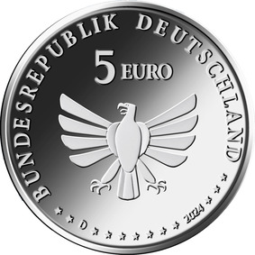 Die Wertseite zeigt einen Adler, den Schriftzug „BUNDESREPUBLIK DEUTSCHLAND“, Wertziffer und Wertbezeichnung, die Jahreszahl „2024“, die zwölf Europasterne sowie das Prägezeichen „D“.