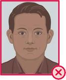 Illustration einer Person mit geringem Kontrast und dunkler Belichtung.