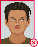 Illustration einer Person, die ihr Gesicht zu einer Grimasse verzieht.