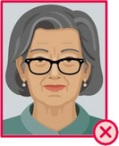 Illustration einer Person mit Brille, deren Brillenrahmen die Augen teilweise verdeckt.