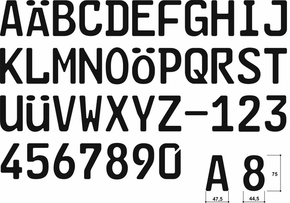Abbildung Mittelschrift 75 mm